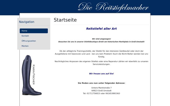 Screenshot of diereitstiefelmacher.de