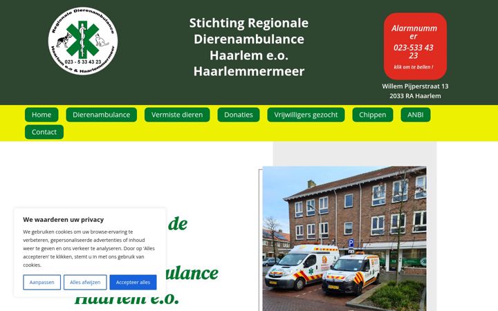 Screenshot of dierenambulance-haarlem.nl