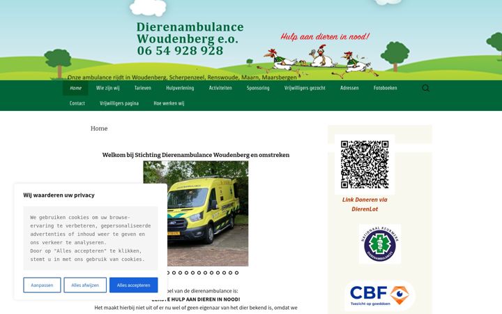 Screenshot of dierenambulancewoudenberg.nl