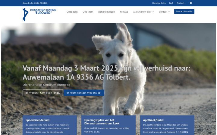 Screenshot of dierenartsleek.nl