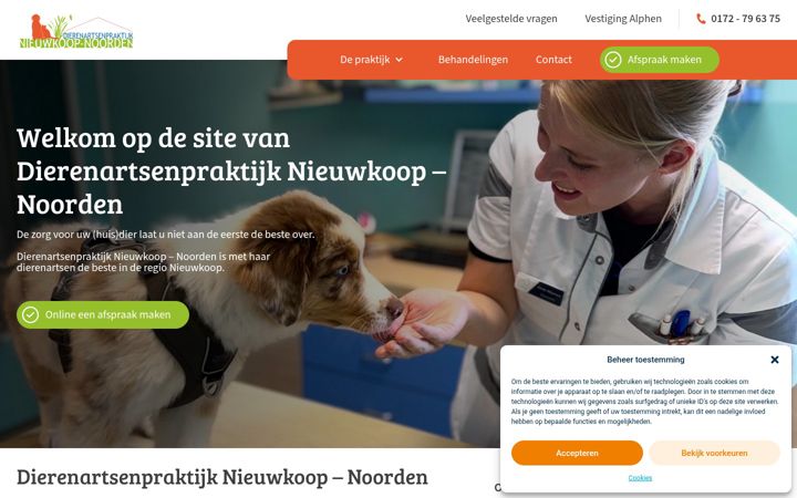 Screenshot of dierenartsnieuwkoop.nl
