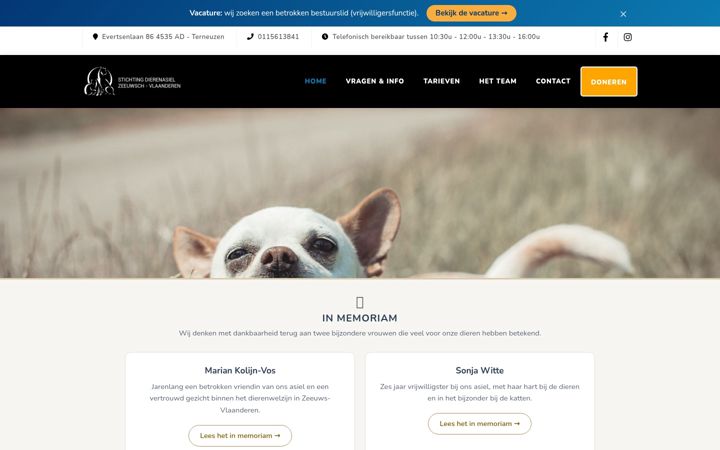 Screenshot of dierenasielzvl.nl