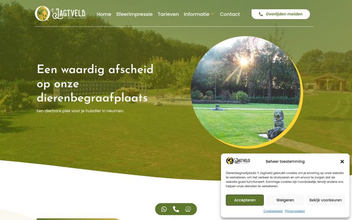 Screenshot of dierenbegraafplaats-jagtveld.nl