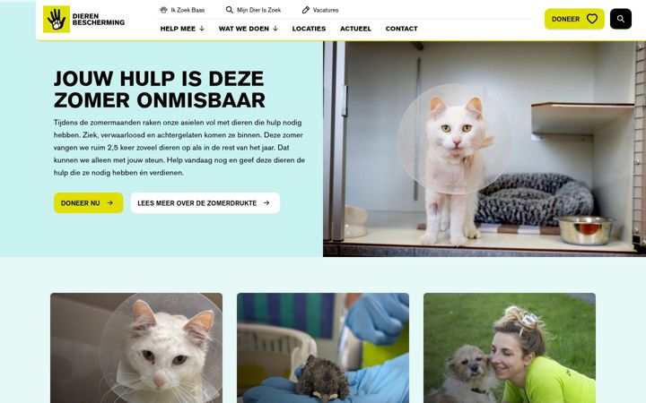 Screenshot of dierenbescherming.nl