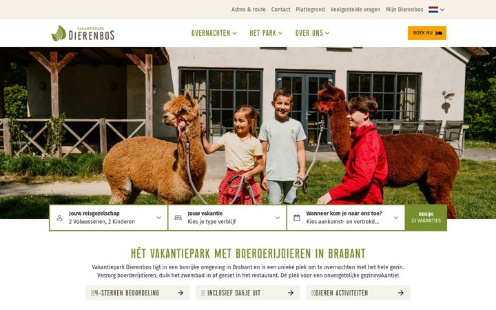 Ekrano kopija dierenbos.nl