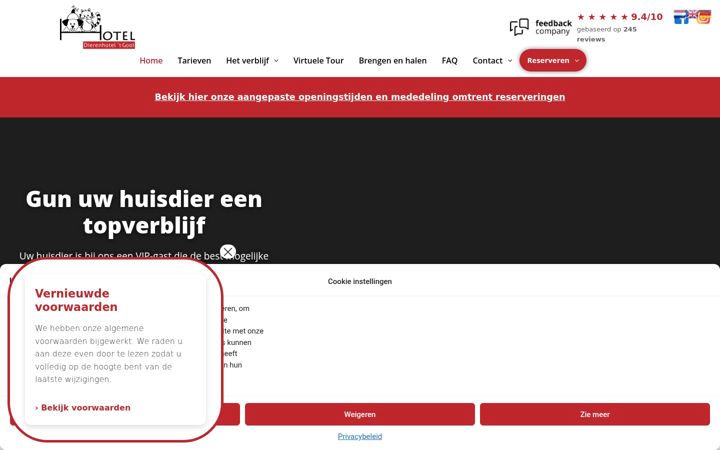 Ekrano kopija dierenhotel.nl