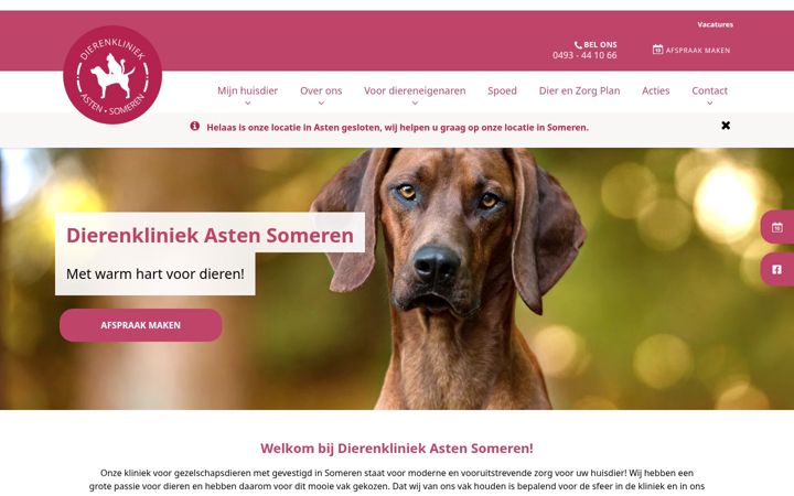 Ekrano kopija dierenkliniek-asten-someren.nl