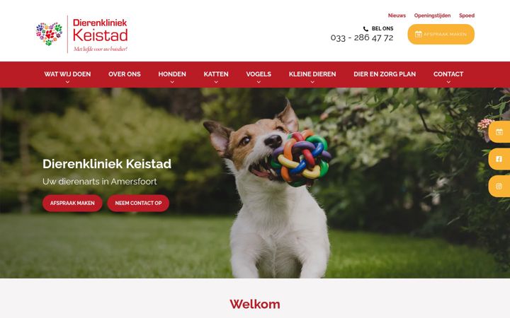 Ekrano kopija dierenkliniek-keistad.nl
