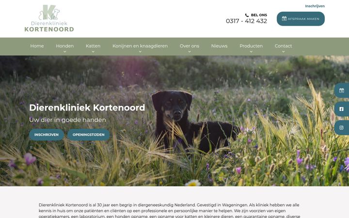 Ekrano kopija dierenkliniek-kortenoord.nl