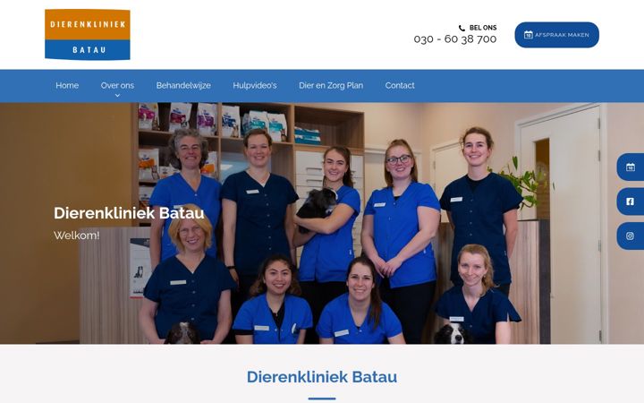 Екранна снимка на dierenkliniekbatau.nl