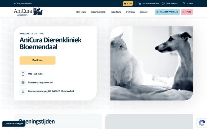 Ekrano kopija dierenkliniekbloemendaal.nl