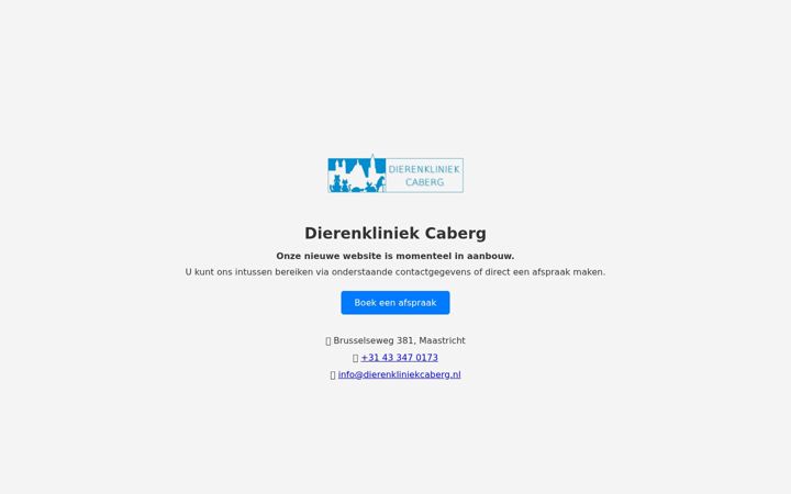 Ekrano kopija dierenkliniekcaberg.nl