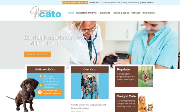 Ekraanipilt saidist dierenkliniekcato.nl