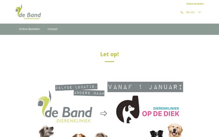 Екранна снимка на dierenkliniekdeband.nl