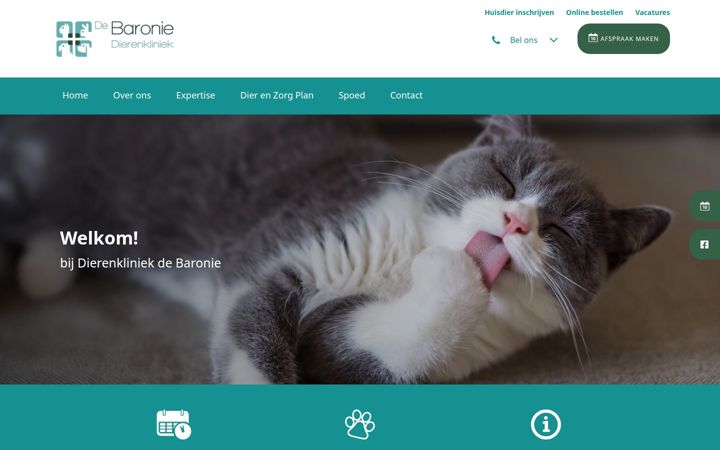 Екранна снимка на dierenkliniekdebaronie.nl