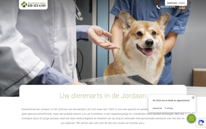 Screenshot of dierenkliniekdejordaan.nl