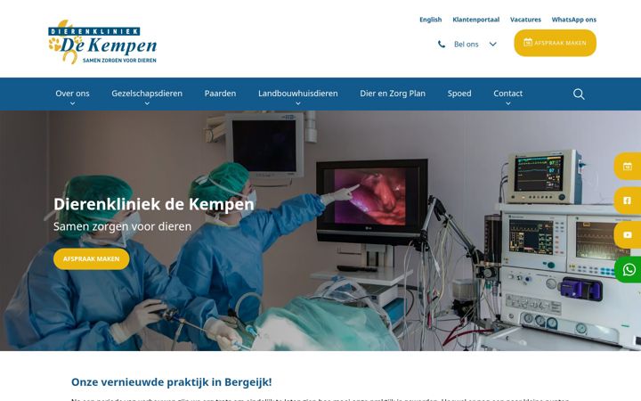 Screenshot of dierenkliniekdekempen.nl