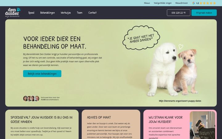 Screenshot of dierenkliniekdendolder.nl