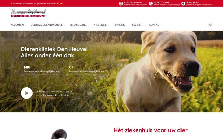Posnetek zaslona dierenkliniekdenheuvel.nl