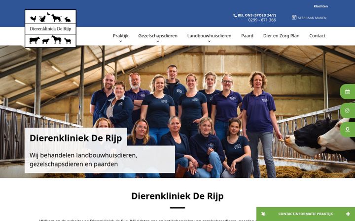 Screenshot of dierenkliniekderijp.nl