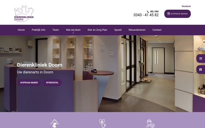 Screenshot of dierenkliniekdoorn.nl