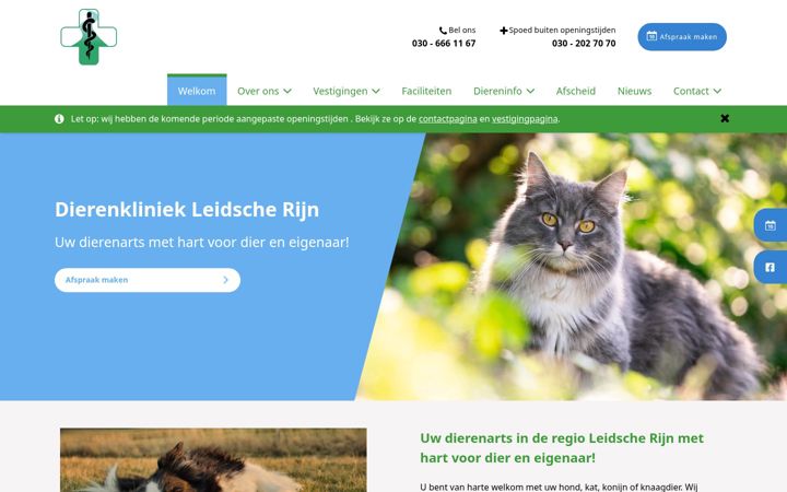 Screenshot ta' dierenkliniekleidscherijn.nl