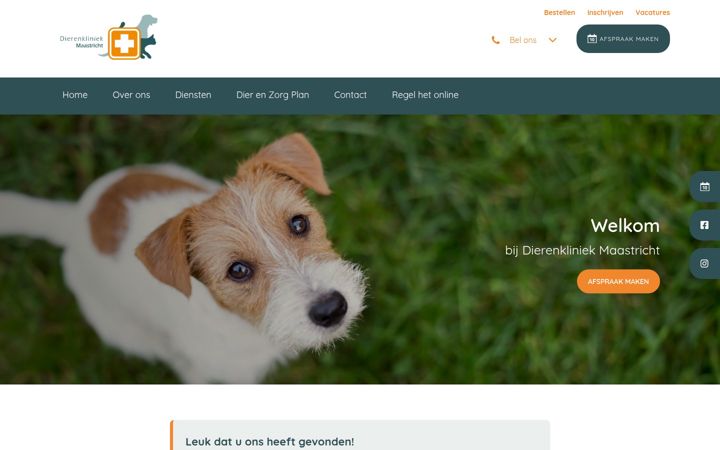Screenshot ta' dierenkliniekmaastricht.nl