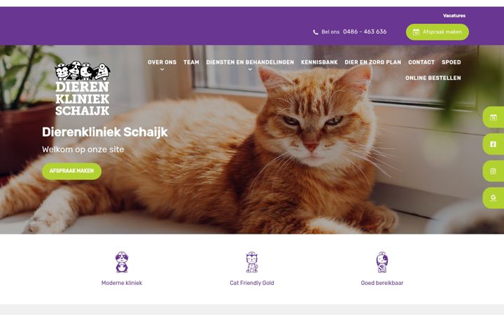 Posnetek zaslona dierenkliniekschaijk.nl