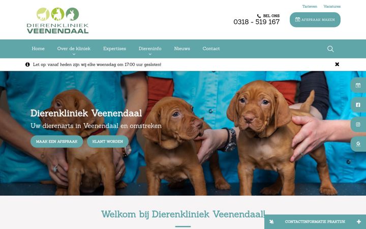 Captura de ecrã de dierenkliniekveenendaal.nl
