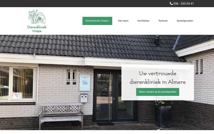 Screenshot von dierenkliniekvrieze.nl