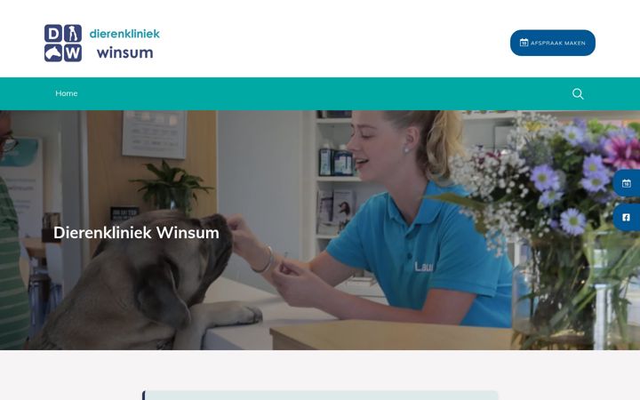 Posnetek zaslona dierenkliniekwinsum.nl