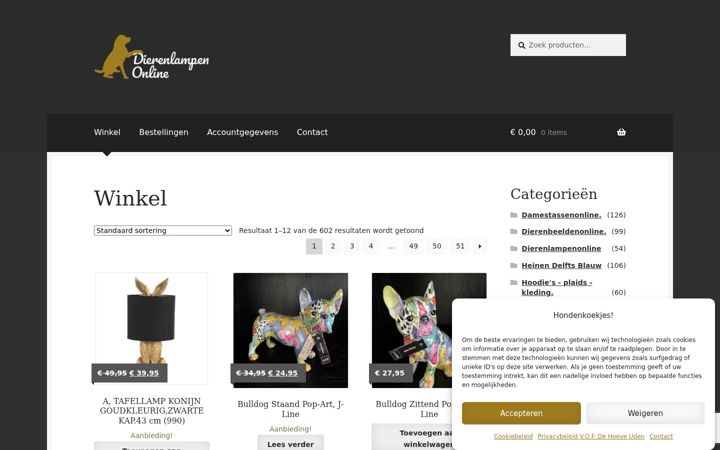 Captura de ecrã de dierenlampenonline.nl