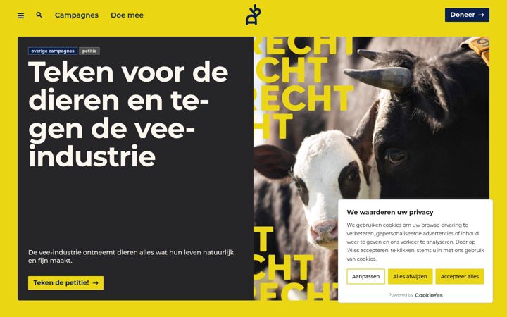 Captura de ecrã de dierenrecht.nl