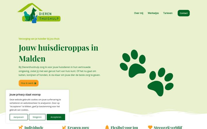 Captura de ecrã de dierenthuishulp.nl