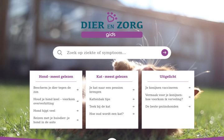 Ekrānuzņēmums no dierenzorggids.nl
