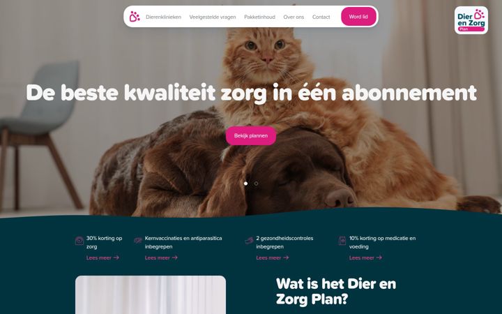 Ekrānuzņēmums no dierenzorgplan.nl
