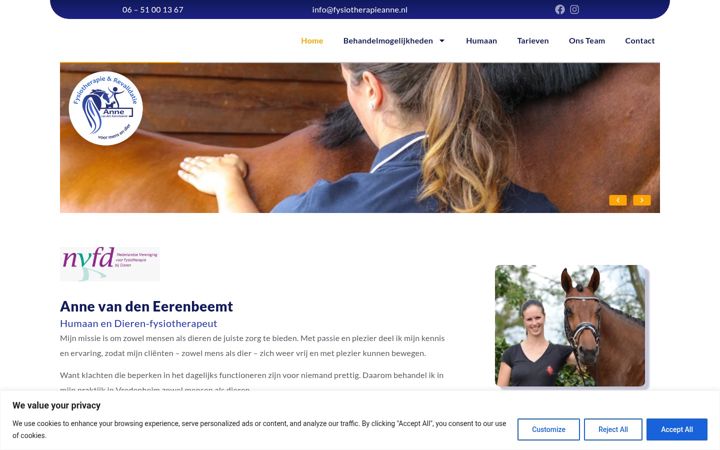 Screenshot του dierfysiotherapieanne.nl