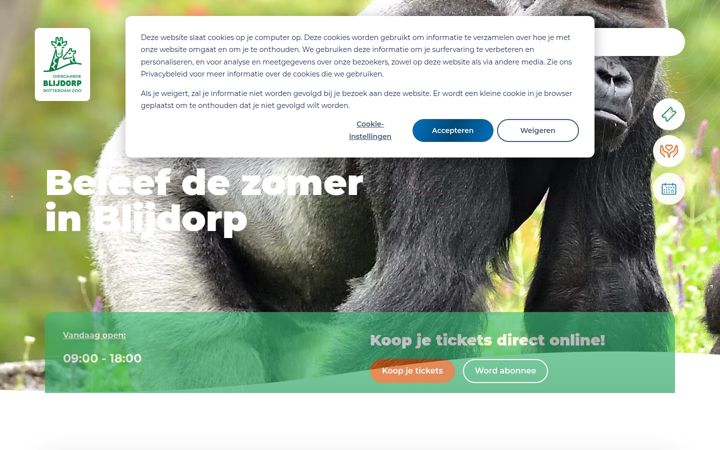 Screenshot of diergaardeblijdorp.nl