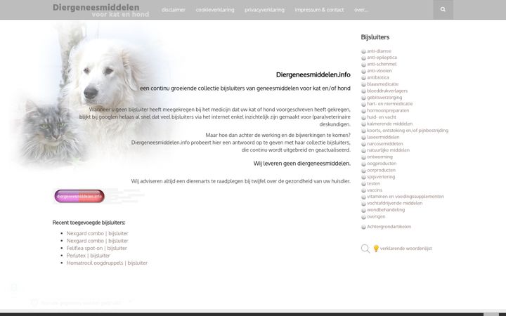 Screenshot von diergeneesmiddelen.info