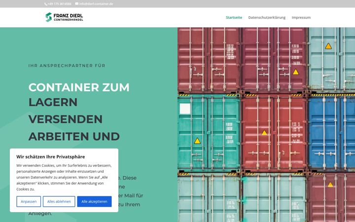 Screenshot stránky dierl-container.de