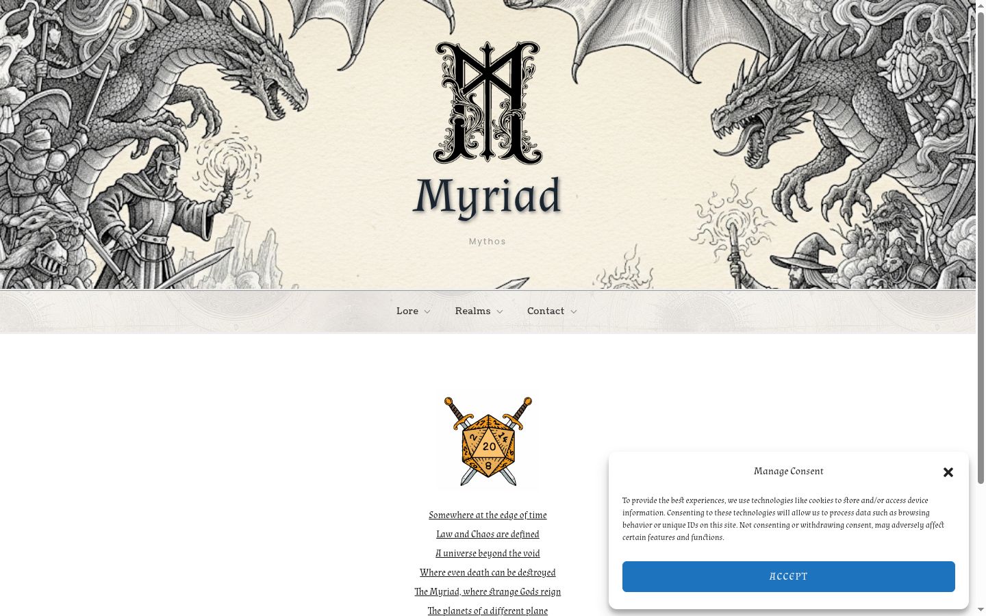 Screenshot del banner di consenso mostrato prima di qualsiasi interazione