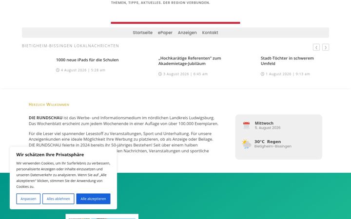 Screenshot of dierundschau.de