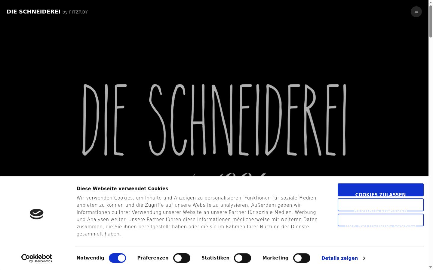 Screenshot des Einwilligungsbanners vor jeglicher Interaktion