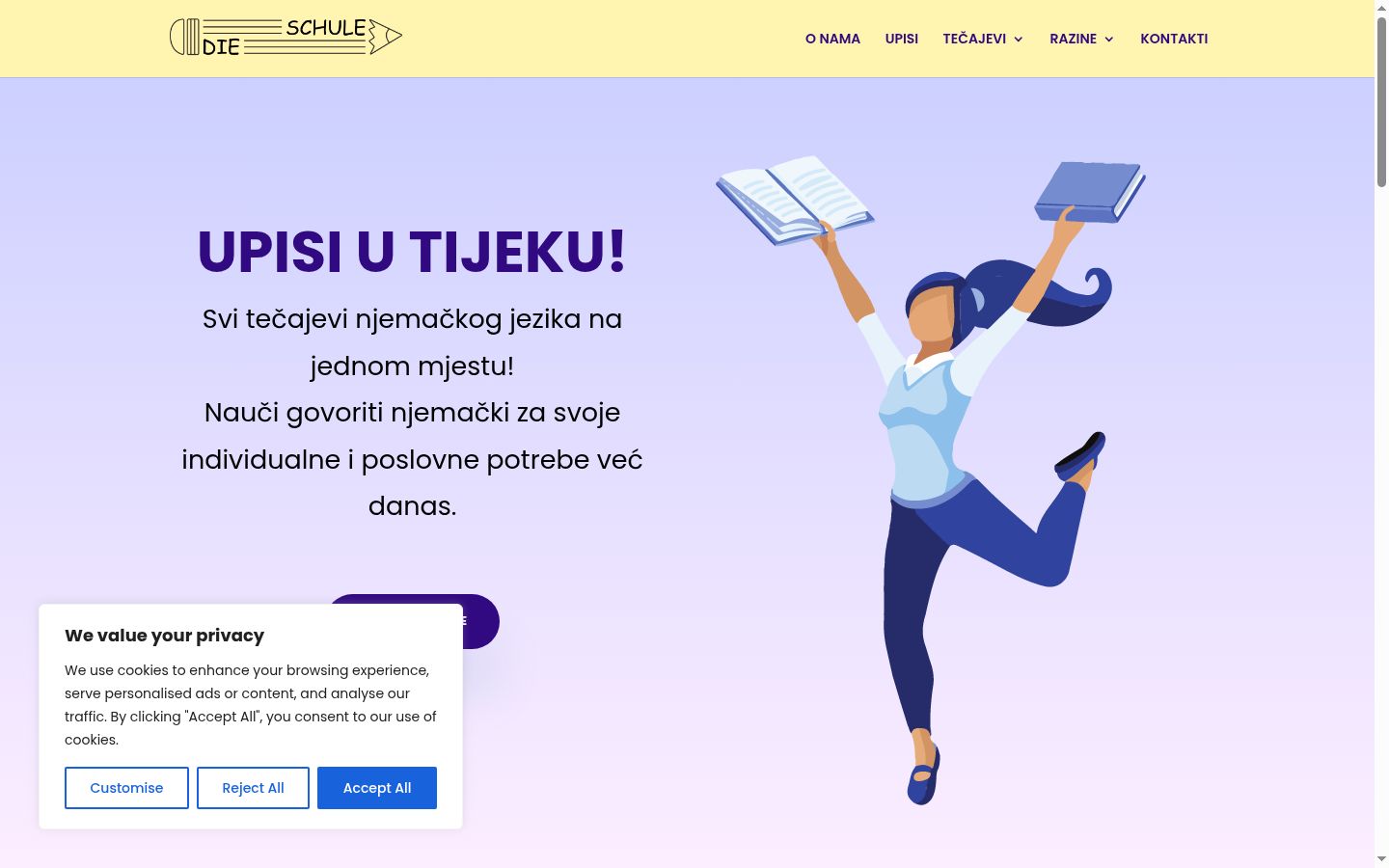 Screenshot del banner di consenso mostrato prima di qualsiasi interazione
