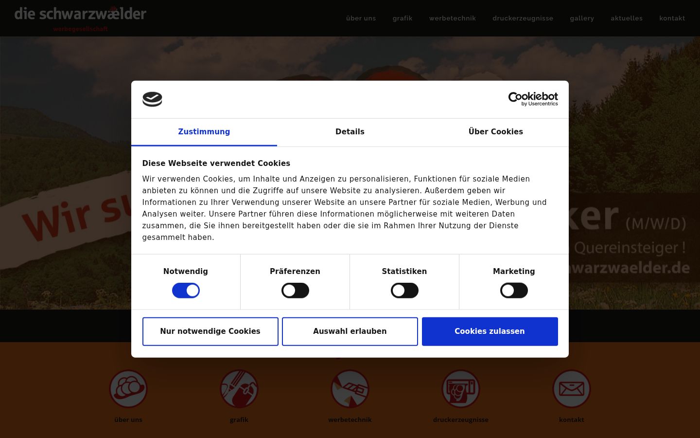 Capture d'écran de la bannière de consentement affichée avant toute interaction
