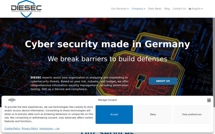 Screenshot of diesec.com