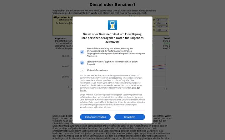 Screenshot of diesel-oder-benzin.de