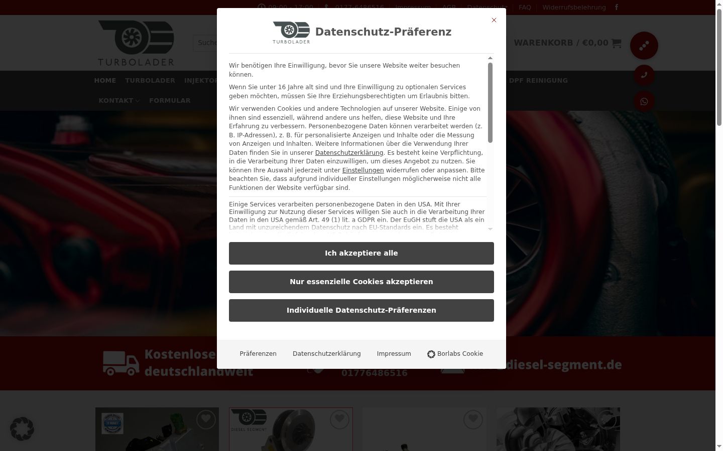 Capture d'écran de la bannière de consentement affichée avant toute interaction
