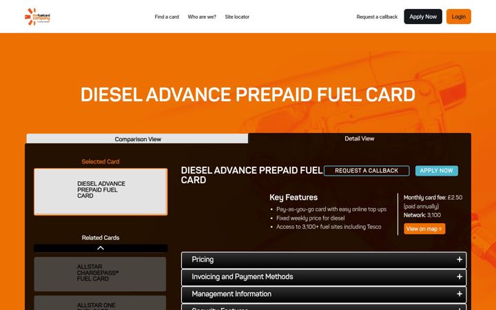 Екранна снимка на dieseladvance.co.uk