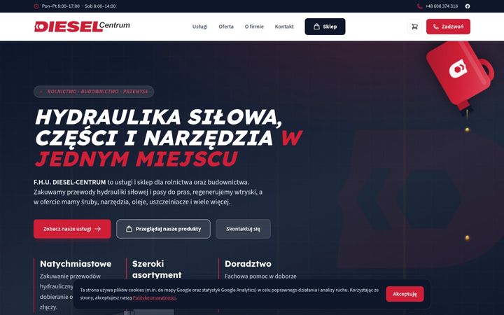 Snímek obrazovky dieselcentrum.com.pl